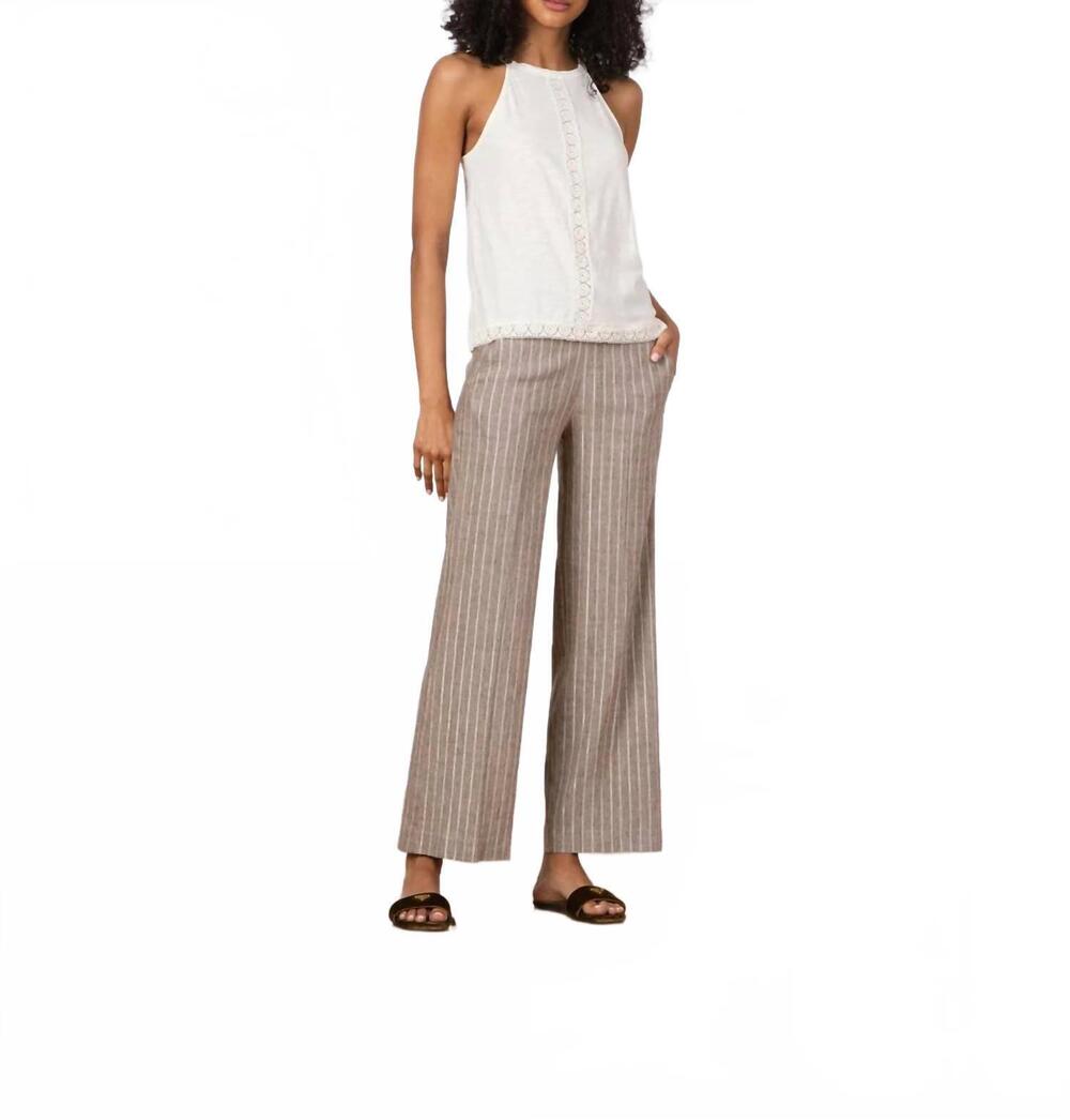 NEW AVENUE MONTAIGNE grace linen pant in solar mushroom